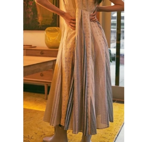 Free People × Splice N Stripe Midi Dress Sz/2 - Picture 7 of 7